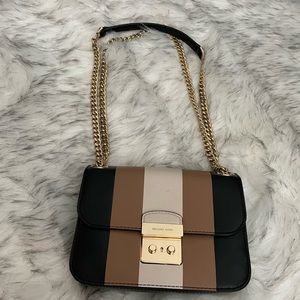 Michael Kors - Crossbody or Shoulder Bag - Brown, Black, Cream w/ Gold Hardware